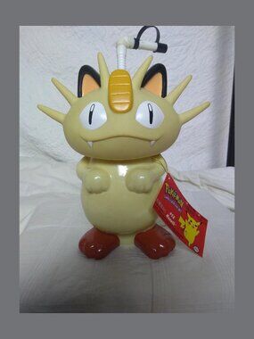 1998 Nintendo Pokemon Meowth 3D Sipper Bottle Cup with Straw NWT Sealed